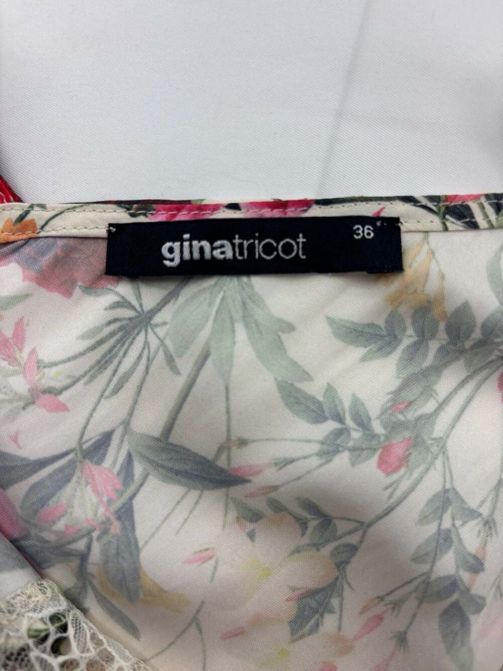 Gina Tricot Floral Satin Lace Trim Camisole Top - Picture 7 of 7